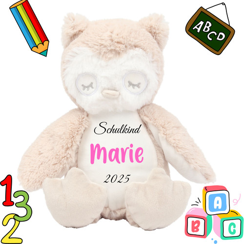 Einschulungs eule mit namen - einschulungs-eule,