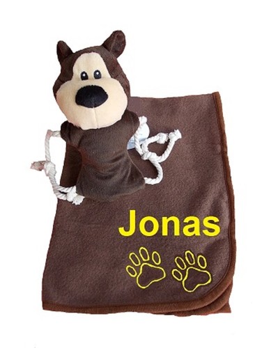 Hundedecke mit namen bestickt - hundedecke,